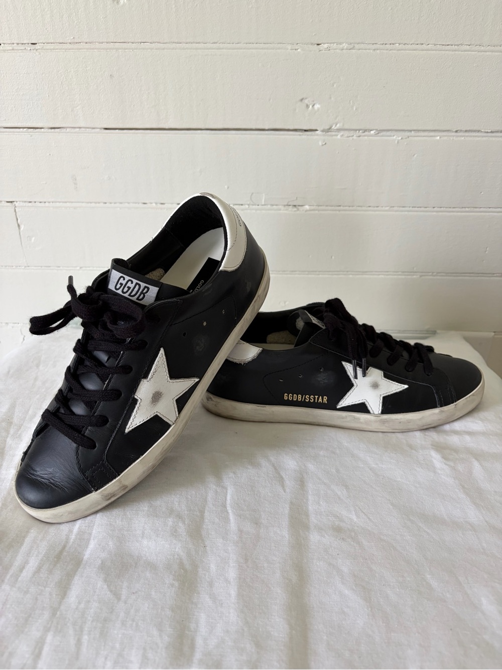 Golden Goose 38 Superstar Black Leather Sneakers
